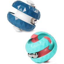 (Blue*Green) 1/2/4pcs Rotating Cube Bead Orbit Ball Maze Ball Fidget Hand Spinner Sensory Toys Anxiety Relief