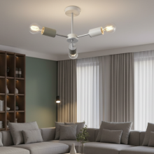 Vevo Monochrome 3 Arm Flush Ceiling Light Pendant