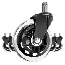 Set of 5 Heavy Duty 3 Inch Office Chair Wheels Rubber Casters for Hardwood Floors Quiet Smooth Rolling