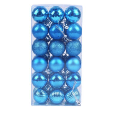 (Lake blue) Colorful Christmas Ball Xmas Tree Decoration Pendant Shatterproof Hanging Decorations Xmas New Year Home Ornaments