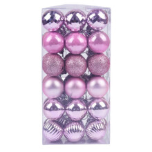 (Pink) Colorful Christmas Ball Xmas Tree Decoration Pendant Shatterproof Hanging Decorations Xmas New Year Home Ornaments