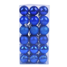 (Royal blue) Colorful Christmas Ball Xmas Tree Decoration Pendant Shatterproof Hanging Decorations Xmas New Year Home Ornaments