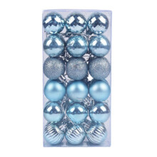 (Ice blue) Colorful Christmas Ball Xmas Tree Decoration Pendant Shatterproof Hanging Decorations Xmas New Year Home Ornaments