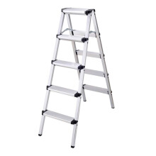 Aluminum Step Ladder 5 Step Folding Stool, Lightweight DualSide Design for Home and Outdoor Use