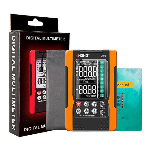 (Orange) Digital Multimeter 6000 Counts True RMS Auto Ranging Voltmeter Volt Resistance