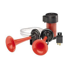 12V Dual Trumpet Car Air Horn Kit 118dB Loud Dual Tone Electric Pneumatic Heavy Duty for Truck SUV