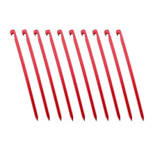 (Red) 10 Pcs Aluminium Alloy Tent Stakes Heavy Duty Tent Peg Durable Camping Peg