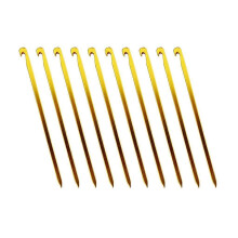 (Gold) 10 Pcs Aluminium Alloy Tent Stakes Heavy Duty Tent Peg Durable Camping Peg