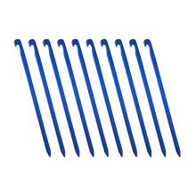 (Blue) 10 Pcs Aluminium Alloy Tent Stakes Heavy Duty Tent Peg Durable Camping Peg