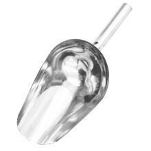 Stainless Steel Feed Scoop 10oz for Livestock and Pet Food, Durable Metal Grain Scooper Easy to Clean