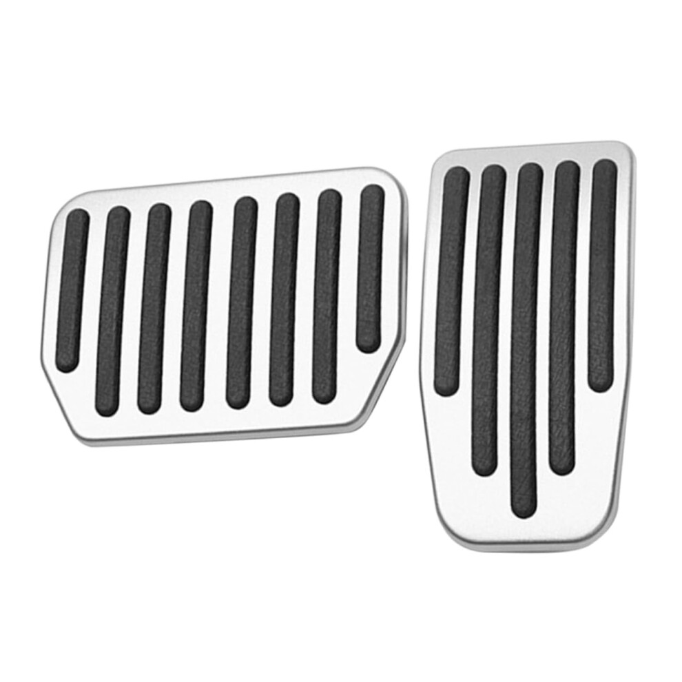 2Pcs Antislip Car Pedal Covers For Tesla Model Y, Brake And Accelerator Pads, Easy Installation Silver 9771547922629