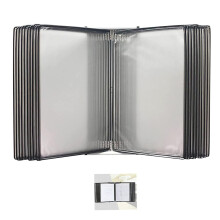 Wall Mounted Document Organizer and Desktop Display, 20Page A4 Flip File Holder, Metal Frame with Color Pockets