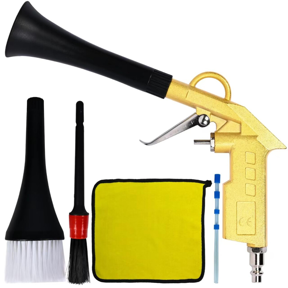 Car Cleaning Gun Pressure Air Duster Blow Gun With 360 Rotation And Dual Modes For Auto Detailing Gold 9351714548007