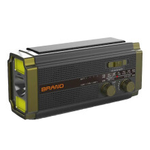 (Gray Black) AM/FM Crank Radio with LED Torches Power Banks Function Emergency Radio for Emergency