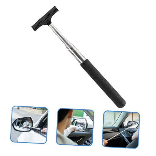 Car Window Cleaner with Scratch Brush and Mirror Squeegee for Clear Visibility 1