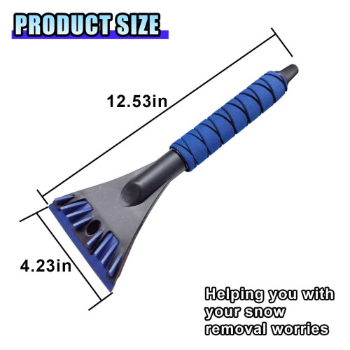 Car Ice Scraper for Windshield Snow Removal, Scratch Blade with Ergonomic Foam Handle, Blue 1