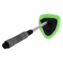 Car Window Cleaning Tool with 180 Rotating Head, NonSlip Sponge Handle and Durable Microfiber Pad for Windshield and Interior Glass
