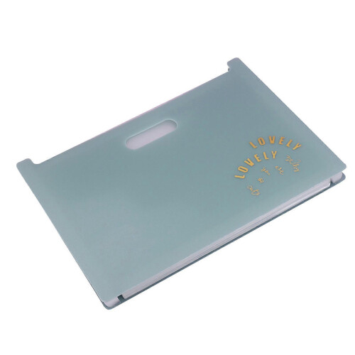 (Horizontal, Light Green) Multi-Layer Expandable Folder A4 13 Pocket Accordion Paper Organizer for Office