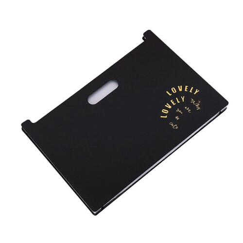 (Horizontal, Black) Multi-Layer Expandable Folder A4 13 Pocket Accordion Paper Organizer for Office