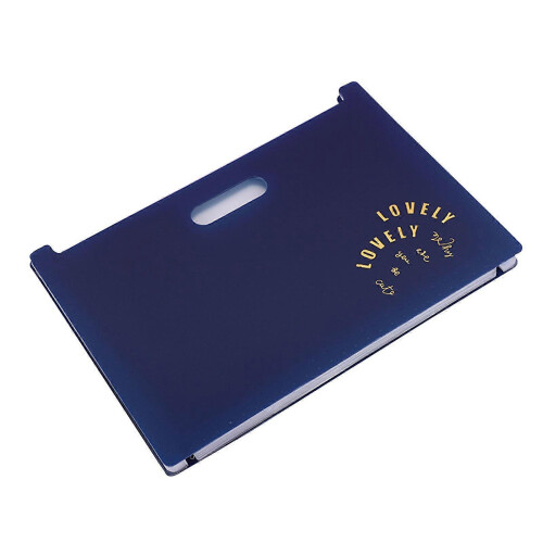 (Horizontal, Navy Blue) Multi-Layer Expandable Folder A4 13 Pocket Accordion Paper Organizer for Office