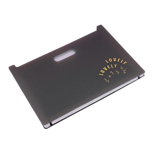 (Horizontal, Dark Gray) Multi-Layer Expandable Folder A4 13 Pocket Accordion Paper Organizer for Office