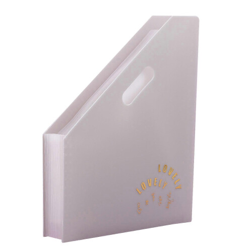 (Vertical section, Light Gray) Multi-Layer Expandable Folder A4 13 Pocket Accordion Paper Organizer for Office
