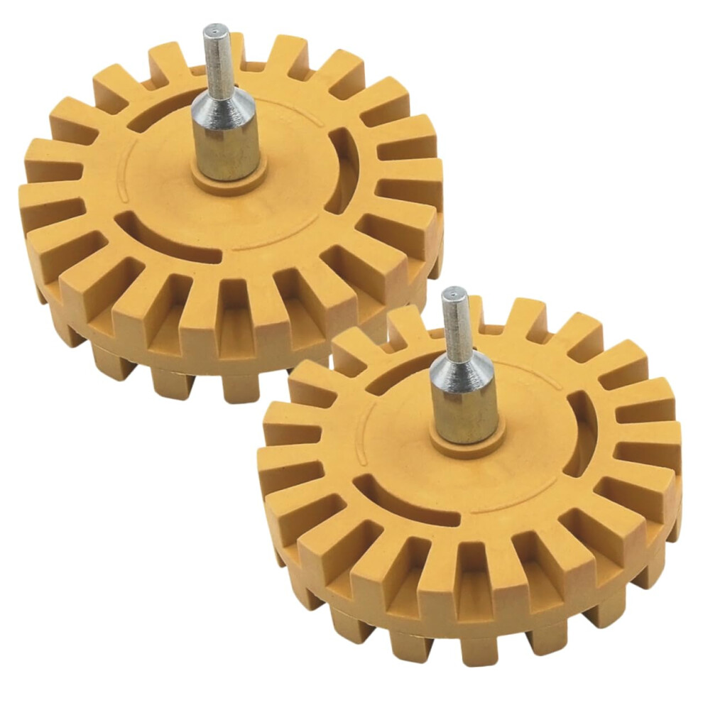 2Pcs Adhesive Remover Wheel For Drill Fast Durable Rubber Eraser Wheel Automotive Decal Removal Tool 9771547923084