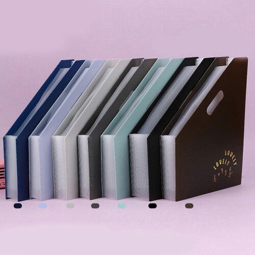 (Horizontal, Brown) Multi-Layer Expandable Folder A4 13 Pocket Accordion Paper Organizer for Office 2