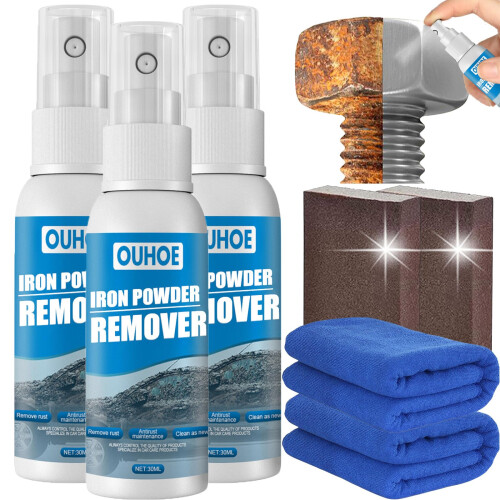 Rust Remover Spray 30ml 3pcs Set, Fast Rust Dissolution, Paint Safe Metal Rust Removal for Car