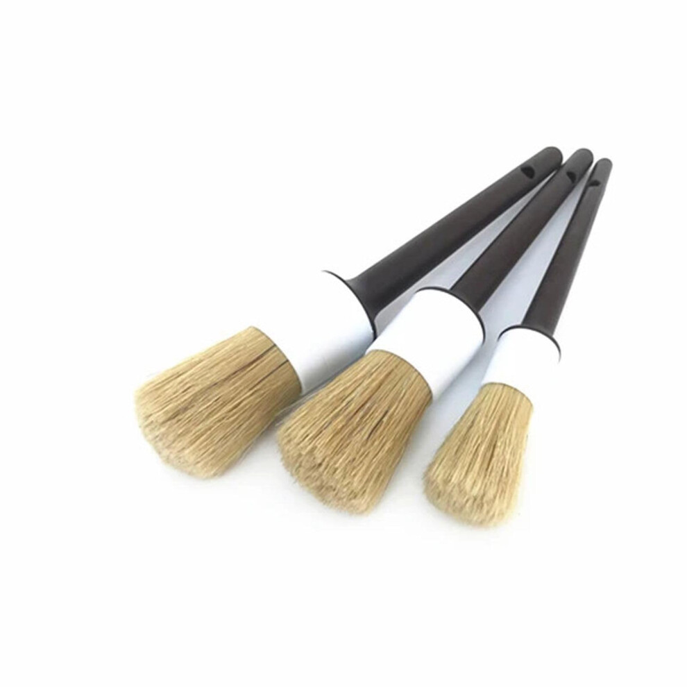 Car Detailing Brush Set 3/5 Pcs Boar Hair Brushes For Interior And Exterior Cleaning, Scratch Multisize Set 9330225400264