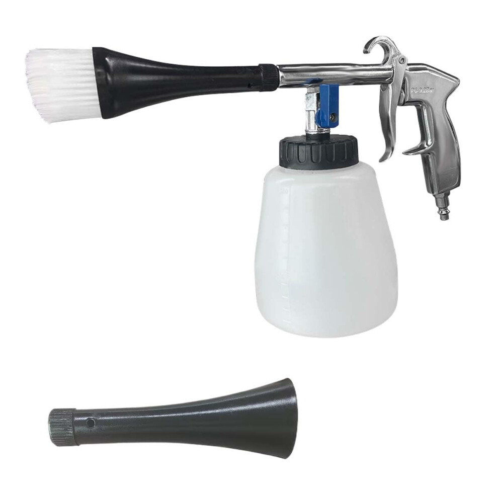 Pressure Car Cleaning Gun Kit With 1L Foam Bottle, 2 Nozzles, 360 Rotation And Dual Mode For Car Seats And Carpets White 9771547923138
