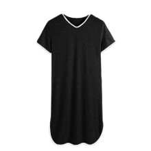(XL, Black) Muslim Sleep Robes Comfortable Men's Pajamas V Neck Sleepwear with Short Sleeves Muslim Solid Nightgown for Homewear Gray XL