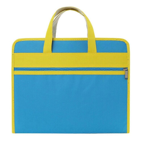 (Blue) Portable Expanding File Folders 13 Pocket Zipper Closure Document Organizers