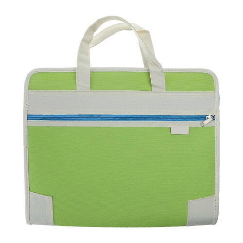 (Green) Portable Expanding File Folders 13 Pocket Zipper Closure Document Organizers