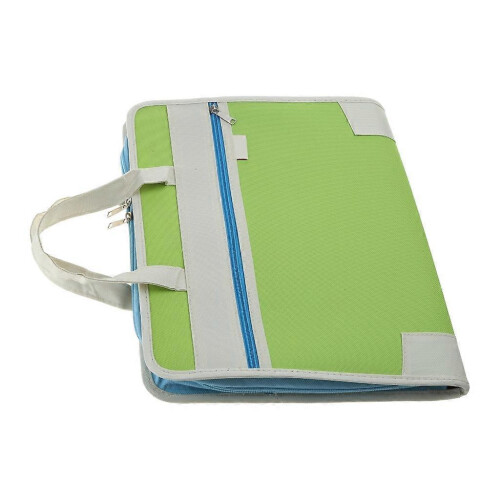 (Green) Portable Expanding File Folders 13 Pocket Zipper Closure Document Organizers 2