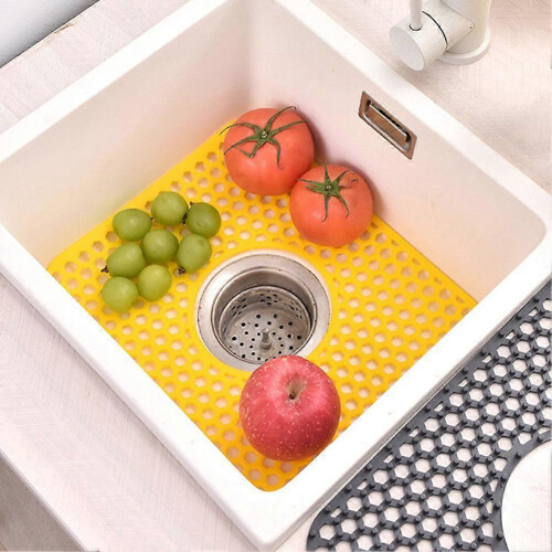 (C) Rectangular Silicone Kitchen Sink Mat Non-Slip Heat Proof Countertop Drying Mat for Daily Use 2