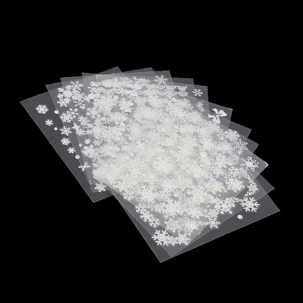 12pcs Xmas Snowflake Nail Stickers 6.5x5.1x0.1cm