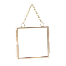 (80*80mm) DIY Metal Photo Frame High Translucent Glass Photos Frame Folder Holder