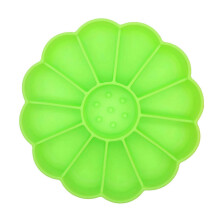 (Green) Dog Feeder with Suction Cup Slow Eating Pet Bowl Silicone Food Plate Dishes Preventing Choking Healthy Design Gray
