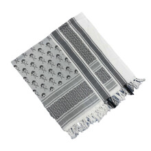 (Black and white ghos) Shemagh Desert Scarf Black and White Arab Keffiyeh Shawl Wrap with Tassels Scarves Bandana Head Wraps for Men and Women