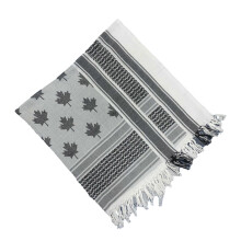 (black and white mapl) Shemagh Desert Scarf Black and White Arab Keffiyeh Shawl Wrap with Tassels Scarves Bandana Head Wraps for Men and Women