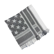 (Black and white five) Shemagh Desert Scarf Black and White Arab Keffiyeh Shawl Wrap with Tassels Scarves Bandana Head Wraps for Men and Women