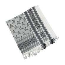 (Black and white pira) Shemagh Desert Scarf Black and White Arab Keffiyeh Shawl Wrap with Tassels Scarves Bandana Head Wraps for Men and Women