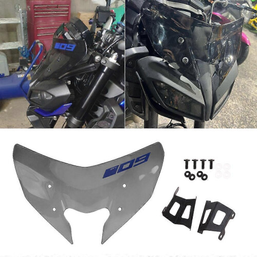 (Red) Motorcycle Front Fairing Windshield Windscreen Wind Deflector for MT09 Durable 1