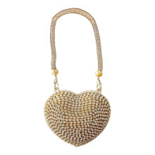 (style2) Luxurious Rhinestones Evening Purse Handbag for Women Heart Shaped Shoulder Bag Satchel Crossbody Chain Purses