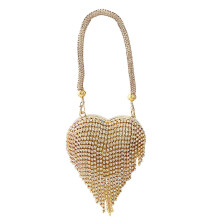 (style4) Luxurious Rhinestones Evening Purse Handbag for Women Heart Shaped Shoulder Bag Satchel Crossbody Chain Purses