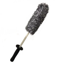 Car Wheel Cleaning Brush with Gentle Microfiber, Long Handle Rim Brush for Detailing and Renovation