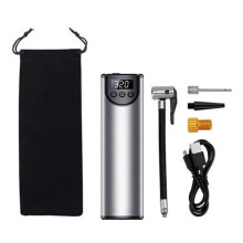 (Sliver) Tire Inflator Portable Air Compressor with Display Emergency LED Lights