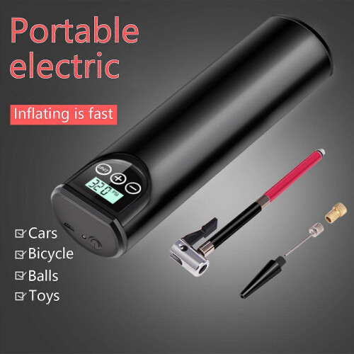 (Sliver) Tire Inflator Portable Air Compressor with Display Emergency LED Lights 1