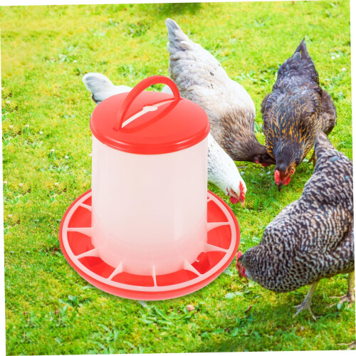 Automatic Poultry Feeder 5L Hanging Chick Feeder Easy Clean Durable Plastic for Small Flocks 2